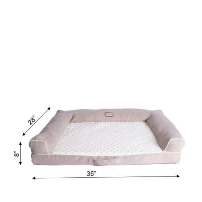 Show full view: Armarkat Bolstered Dog & Cat Bed, Ivory & Beige slide 9 of 10