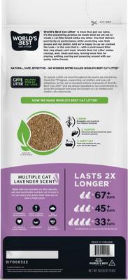 Show full view: World's Best Lavender Scented Clumping Corn Cat Litter, 28-lb bag slide 3 of 11