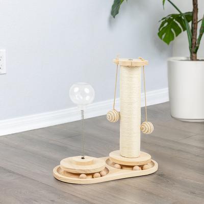 Show full view: Armarkat 15-in Sisal Cat Scratching Post with Ball Toy, Natural Beige slide 4 of 12