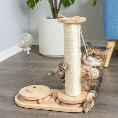 Show full view: Armarkat 15-in Sisal Cat Scratching Post with Ball Toy, Natural Beige slide 3 of 12