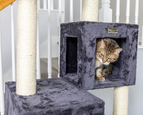 Show full view: Armarkat Real Wood Giant Cat Tower, Dark Gray, 80-in slide 8 of 12