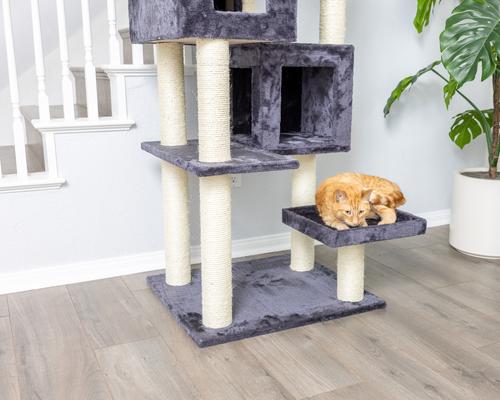 Show full view: Armarkat Real Wood Giant Cat Tower, Dark Gray, 80-in slide 7 of 12