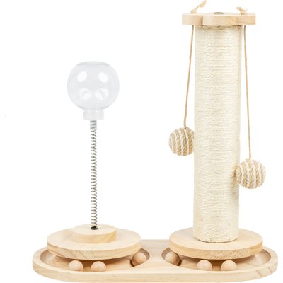 Armarkat Armarkat 15-in Sisal Cat Scratching Post with Ball Toy, Natural Beige