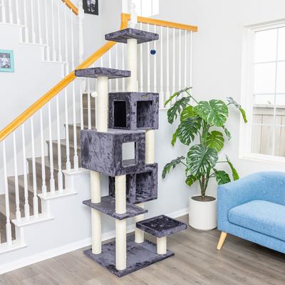 Show full view: Armarkat Real Wood Giant Cat Tower, Dark Gray, 80-in slide 3 of 12
