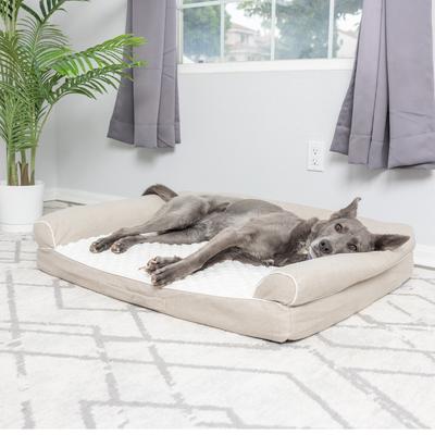 Show full view: Armarkat Bolstered Dog & Cat Bed, Ivory & Beige slide 5 of 10