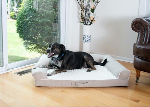 Show full view: Armarkat Bolstered Dog & Cat Bed, Ivory & Beige slide 3 of 10