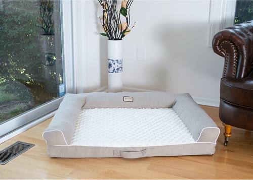 Show full view: Armarkat Bolstered Dog & Cat Bed, Ivory & Beige slide 2 of 10