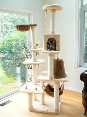 Show full view: Armarkat 78-in Faux Fur Cat Tree & Condo, Goldenrod slide 4 of 13