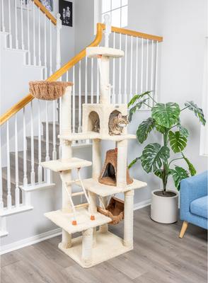 Show full view: Armarkat 78-in Faux Fur Cat Tree & Condo, Goldenrod slide 2 of 13
