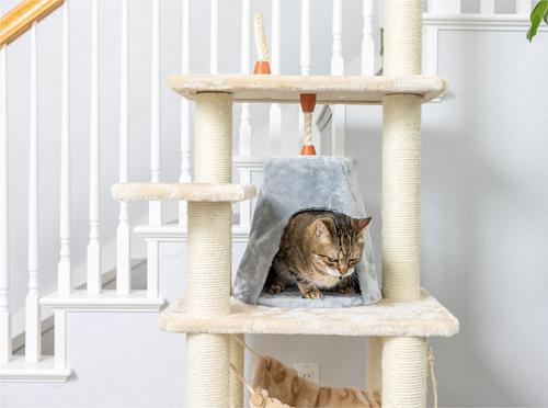 Show full view: Armarkat 65-in Faux Fur Cat Tree & Condo, Beige, 65-in slide 7 of 13