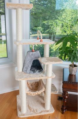 Show full view: Armarkat 65-in Faux Fur Cat Tree & Condo, Beige, 65-in slide 5 of 13