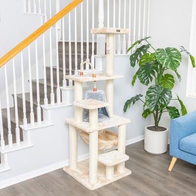 Show full view: Armarkat 65-in Faux Fur Cat Tree & Condo, Beige, 65-in slide 4 of 13