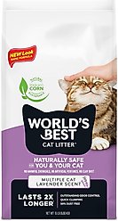 World's Best Lavender Scented Clumping Corn Cat Litter, 15-lb bag