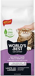 World's Best Lavender Scented Clumping Corn Cat Litter, 8-lb bag