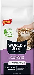 World's Best Lavender Scented Clumping Corn Cat Litter, 28-lb bag