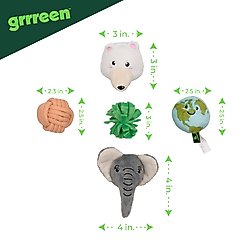 Grrreen Mahi Polar Bear Cat Plush Toy with Catnip, Multi, Small, 2 count + Earth Animals Plush Cat Toy with Catnip, Multi, Small, 5 count slide 2 of 9