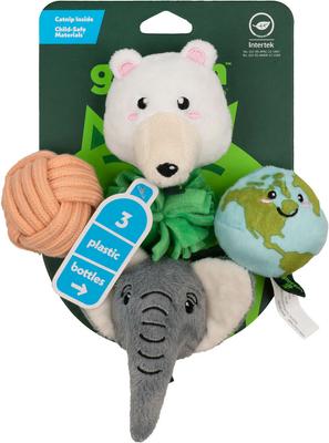 Show full view: Grrreen Mahi Polar Bear Cat Plush Toy with Catnip, Multi, Small, 2 count + Earth Animals Plush Cat Toy with Catnip, Multi, Small, 5 count slide 6 of 9