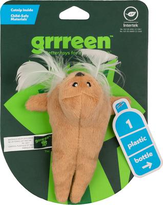 Show full view: Grrreen Arctic Hare Catnip Plush Cat Toy, Grey, Small + Walrus Plush Cat Toy with Catnip, Brown, Small slide 6 of 9