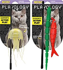 Playology Jellyfish Teaser Cat Toy + Snake & Fish Teaser Cat Toy