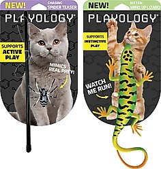 Playology Spider Teaser Cat Toy + Crawfish Cat Toy with Catnip, 2 count