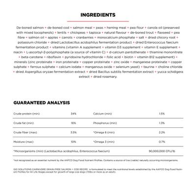 Show full view: Go! Solutions Carnivore Grain-Free Salmon + Cod Recipe Dry Dog Food, 22-lb bag slide 3 of 11
