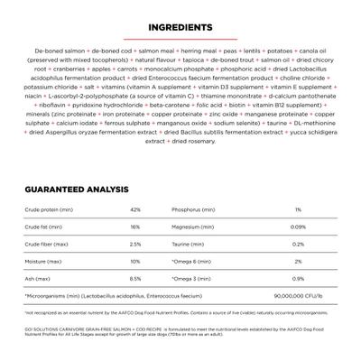 Show full view: Go! Solutions Carnivore Grain-Free Salmon + Cod Recipe Dry Cat Food, 8-lb bag slide 5 of 10