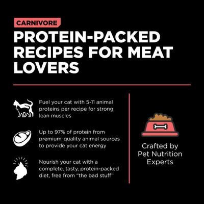 Show full view: Go! Solutions Carnivore Grain-Free Salmon + Cod Recipe Dry Cat Food, 8-lb bag slide 3 of 10