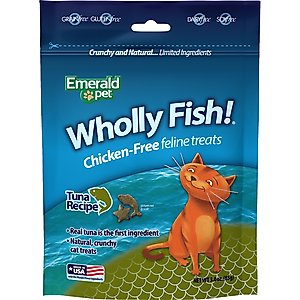 Emerald Pet Wholly Fish! Tuna Recipe Cat Treats, 3-oz bag