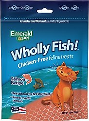 Emerald Pet Wholly Fish! Salmon Recipe Cat Treats, 3-oz bag