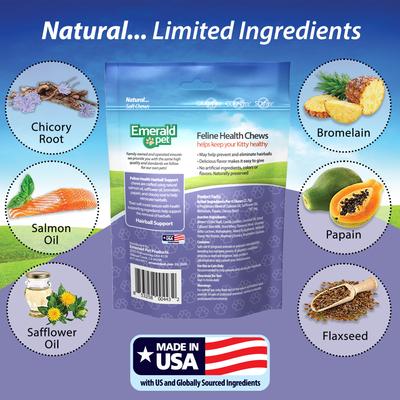 Show full view: Emerald Pet Hairball Support Grain-Free Cat Soft Chews, 2.5-oz bag slide 6 of 10