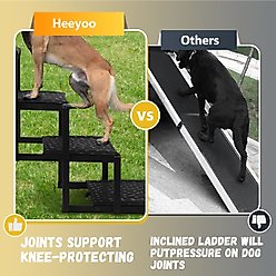 Heeyoo Foldable Dog Car Stairs, Black, 6 steps slide 2 of 7