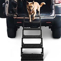 Heeyoo Foldable Dog Car Stairs, Black, 6 steps slide 1 of 7