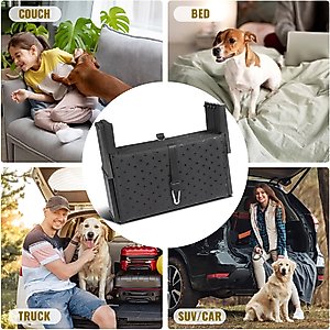 Heeyoo Foldable Dog Car Stairs, Black, 5 steps