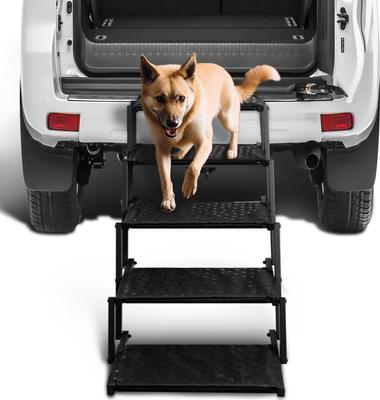 SEGAWE 61" Foldable Dog Ramp/Stairs – For Car SUV Truck, 200lb Capacity, Non-Slip
