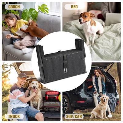 Show full view: Heeyoo Extra Wide Foldable Dog Car Stairs, Black, 6 steps slide 6 of 10