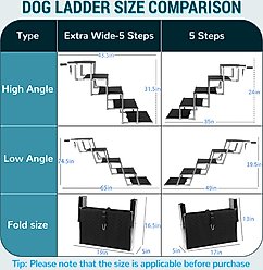 Heeyoo Extra Wide Foldable Dog Car Stairs, Silver, 5 steps slide 2 of 7