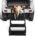 Heeyoo Extra Wide Foldable Dog Car Stairs, Black, 5 steps