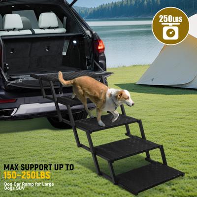 Show full view: Heeyoo Extra Wide Foldable Dog Car Stairs, Black, 5 steps slide 3 of 9
