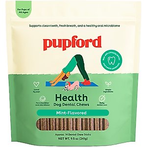 Pupford Mint Flavored Dental Dog Treats, 14 count