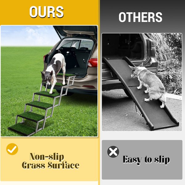 Niubya Extra Wide Foldable Dog Car Stairs