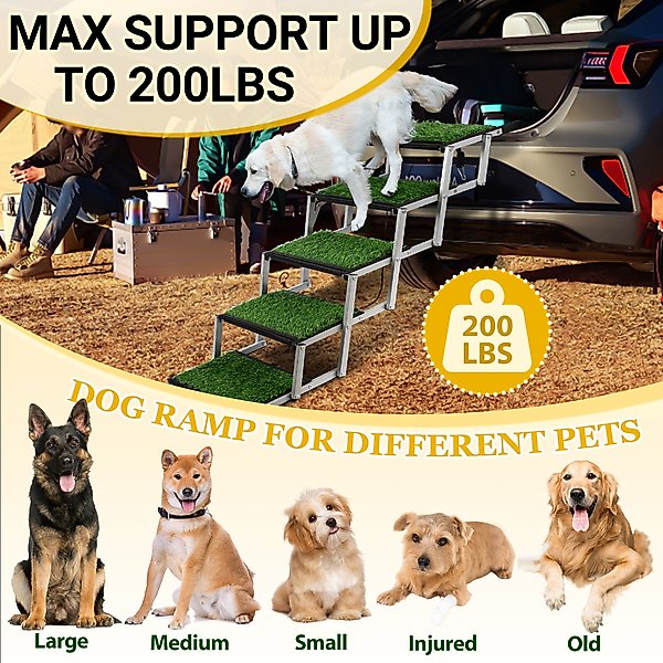 Show full view: Niubya Foldable Dog Car Stairs, Silver, 5 steps slide 6 of 7