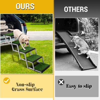 Show full view: Niubya Foldable Dog Car Stairs, Silver, 5 steps slide 4 of 7