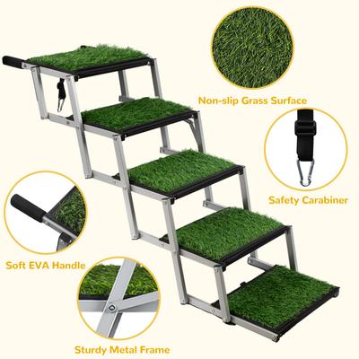 Show full view: Niubya Foldable Dog Car Stairs, Silver, 5 steps slide 3 of 7