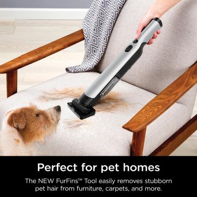 Show full view: Shark WANDVAC WV201WH Lightweight Cordless Hand Vacuum with Charging Dock & FurFins Tool, Silver slide 4 of 9