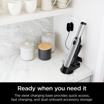Show full view: Shark WANDVAC WV201WH Lightweight Cordless Hand Vacuum with Charging Dock & FurFins Tool, Silver slide 2 of 9