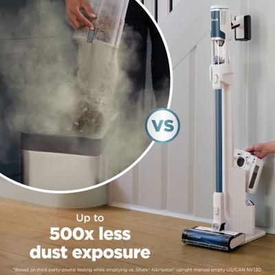 Show full view: Shark Clean & Empty BU3523 Cordless Stick Vacuum with HEPA Filtration, Auto-Empty System, Self Cleaning Brushroll, White & Magenta slide 7 of 9