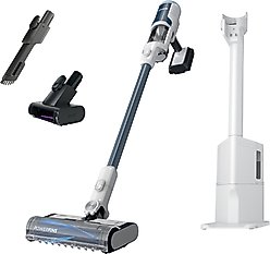 Shark Clean & Empty BU3523 Cordless Stick Vacuum with HEPA Filtration, Auto-Empty System, Self Cleaning Brushroll, White & Magenta