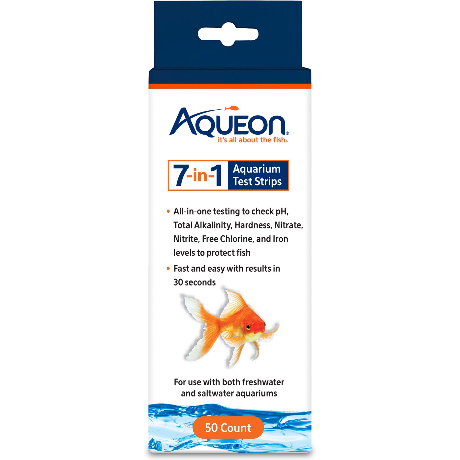 Aqueon 7-in-1 Aquarium Test Strips, 50 count