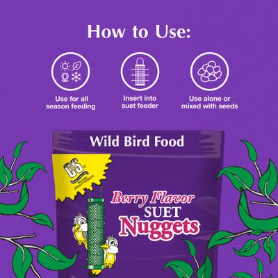 Show full view: C&S Berry Flavored Suet Nuggets Bird Food, 27-oz bag slide 7 of 11