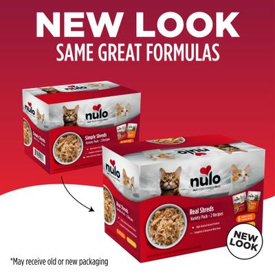 Show full view: Nulo Real Shreds Variety Pack Grain-Free Wet Cat & Kitten Food, 2.5-oz pouch, case of 12 slide 3 of 11